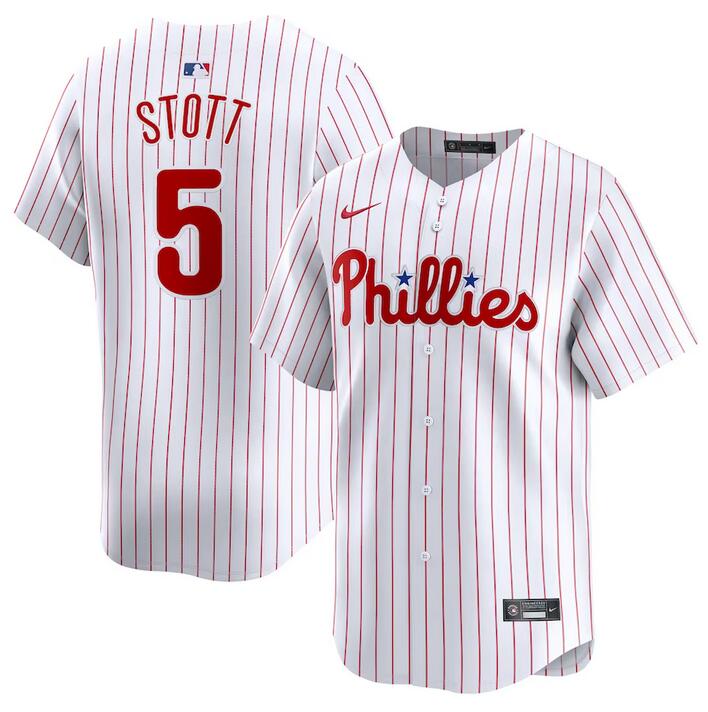 Men's Philadelphia Phillies #5 Bryson Stott White Home Limited Stitched Jersey