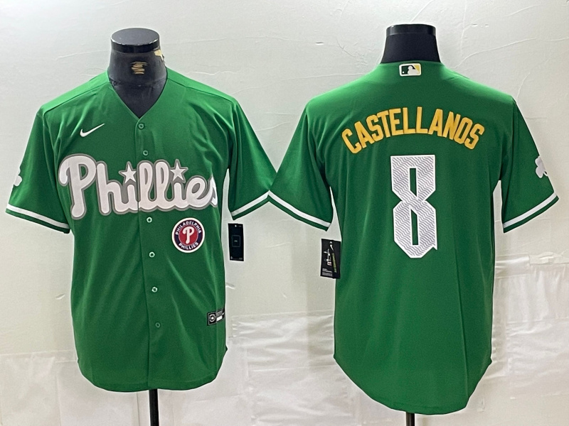 Men's Philadelphia Phillies #8 Nick Castellanos Green 2024 City Connect Stitched Jersey