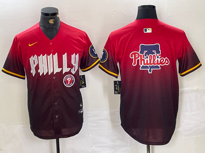 Men's Philadelphia Phillies Red Team Big Logo 2024 City Connect Limited Stitched Baseball Jersey 6