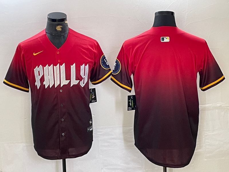 Men's Philadelphia Phillies Red Team Big Logo 2024 City Connect Limited Stitched Baseball Jersey 4