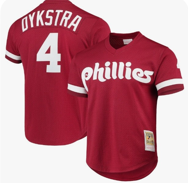 Phillies #4 Lenny Dykstra 1991 Maroon Jersey