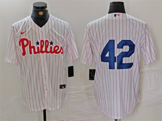 Men's Philadelphia Phillies #42 Jackie Robinson White Cool Base Stitched Jersey