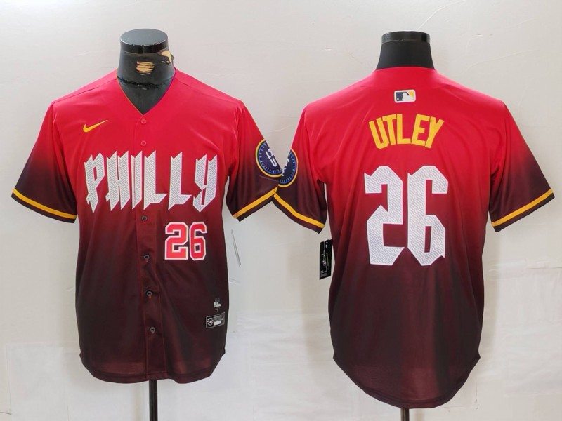 Men's Philadelphia Phillies #26 Chase Utley Red 2024 City Connect Limited Stitched Jersey 3