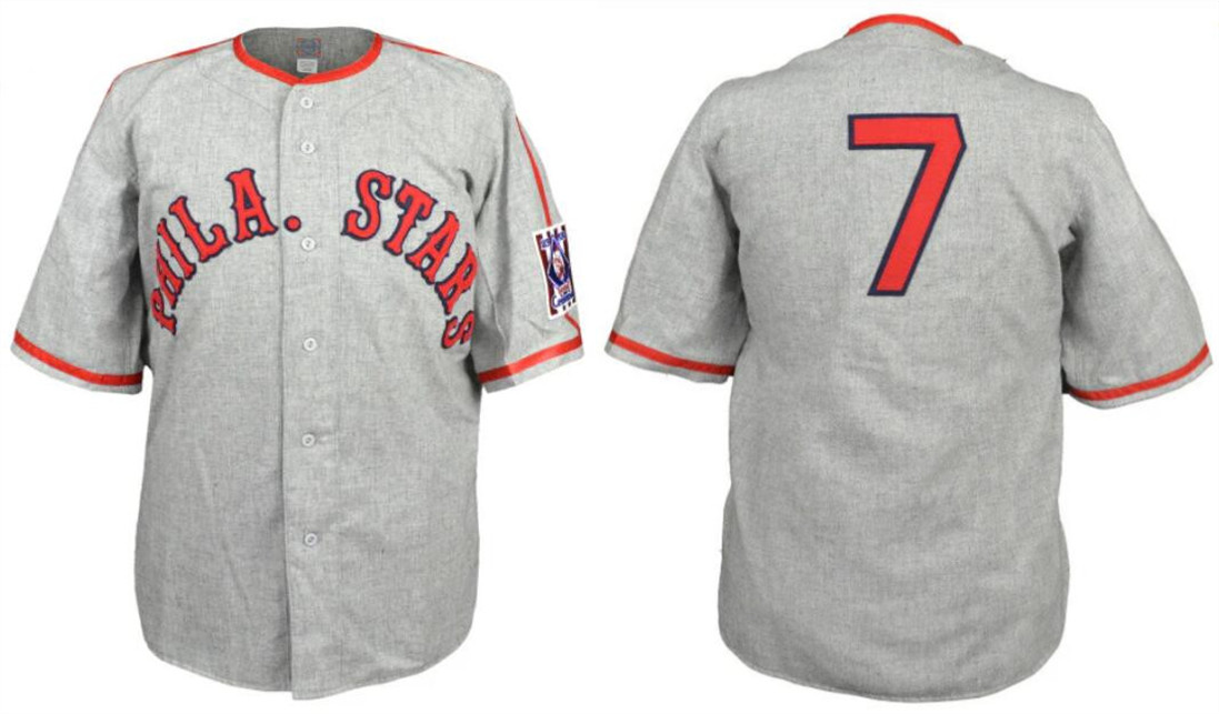 Men's Philadelphia Stars Blank Grey 1939 Road Stitched Baseball Jersey