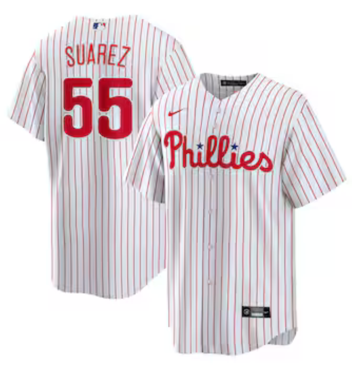 Philadelphia Phillies #55 Suarez White Jersey