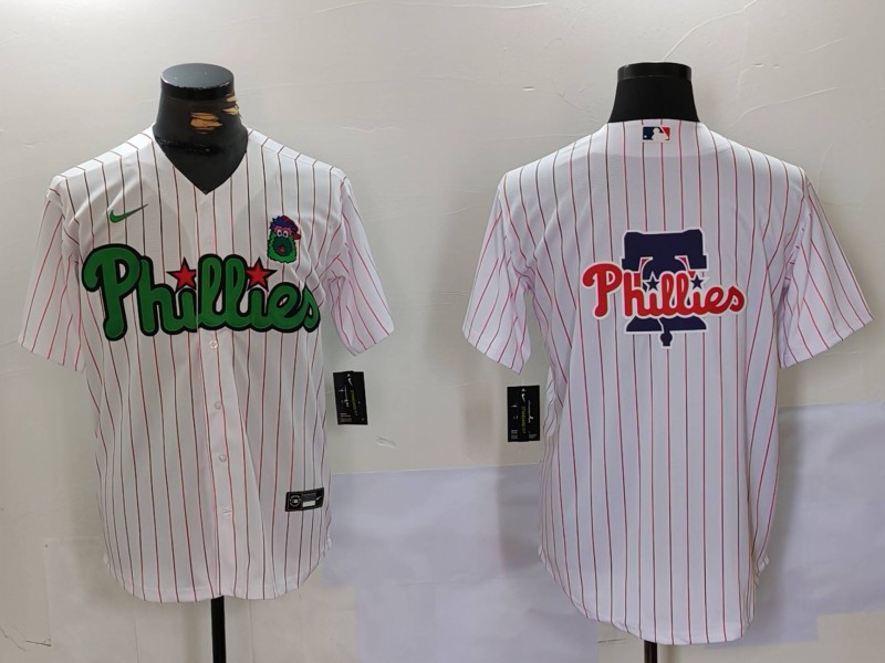 Men's Philadelphia Phillies Big Logo White Stitched Jersey 3