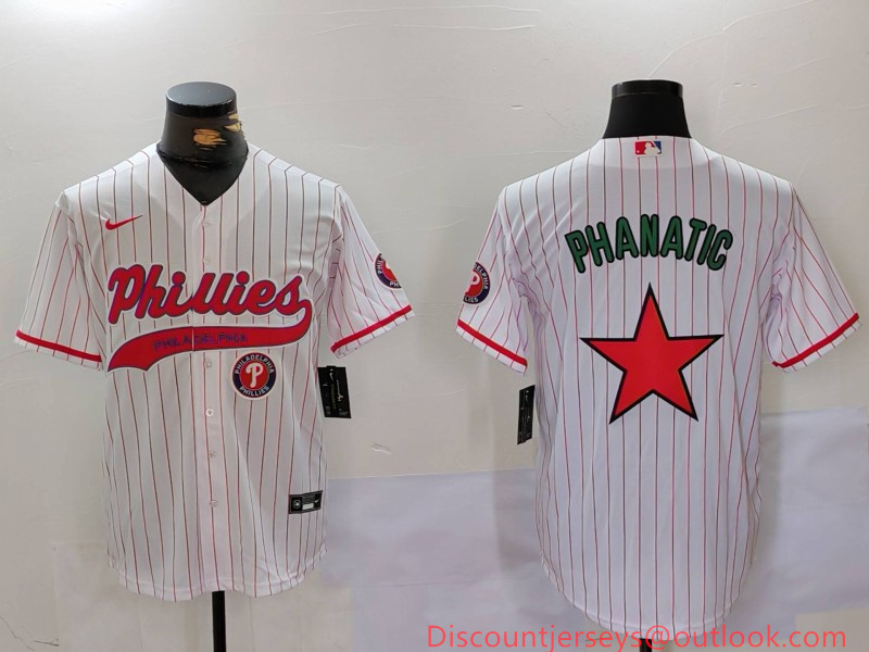 Men's Philadelphia Phillies Phanatic White Red Cool Base Stitched Jersey 7