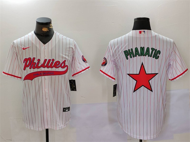 Men's Philadelphia Phillies Phanatic White Red Cool Base Stitched Jersey