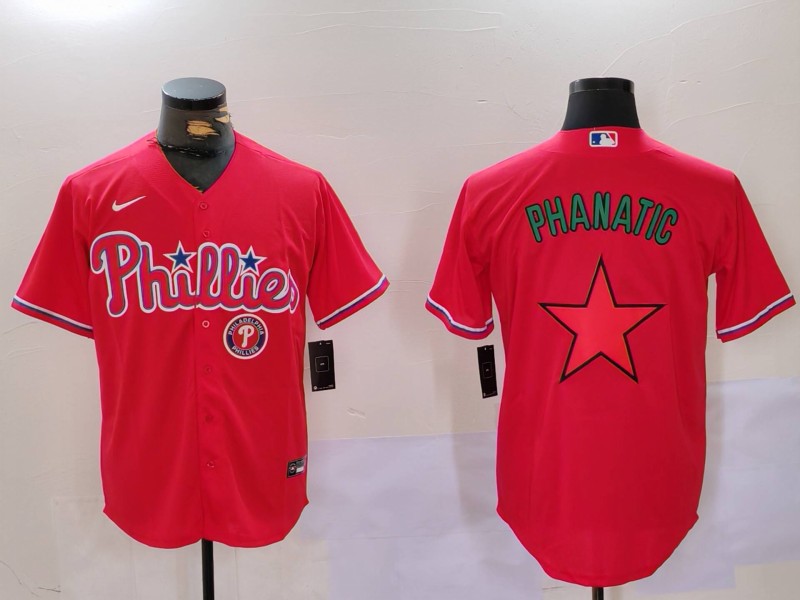 Men's Philadelphia Phillies Phanatic Red Cool Base Stitched Jersey 2