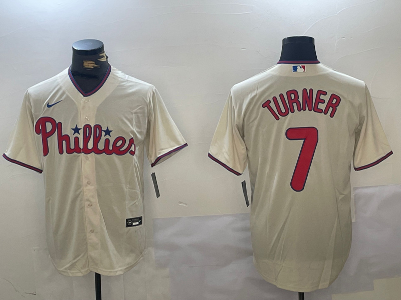 Men's Philadelphia Phillies #7 Trea Turner gream Cool Base Stitched Jersey