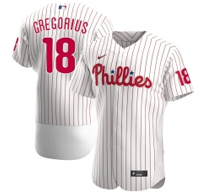 Philadelphia Phillies 18 Didi Gregorius Men Nike White Alternate 2020 Flex Base Player MLB Jersey