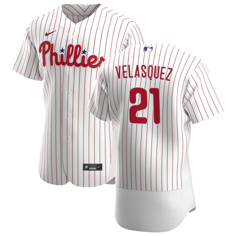 Philadelphia Phillies #21 Vince Velasquez Men's Nike White Home 2020 Authentic Player MLB Jersey