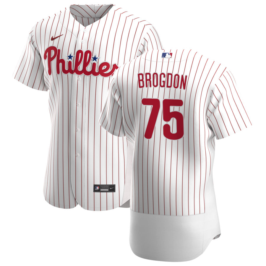 Philadelphia Phillies #75 Connor Brogdon Men's Nike White Home 2020 Authentic Player MLB Jersey