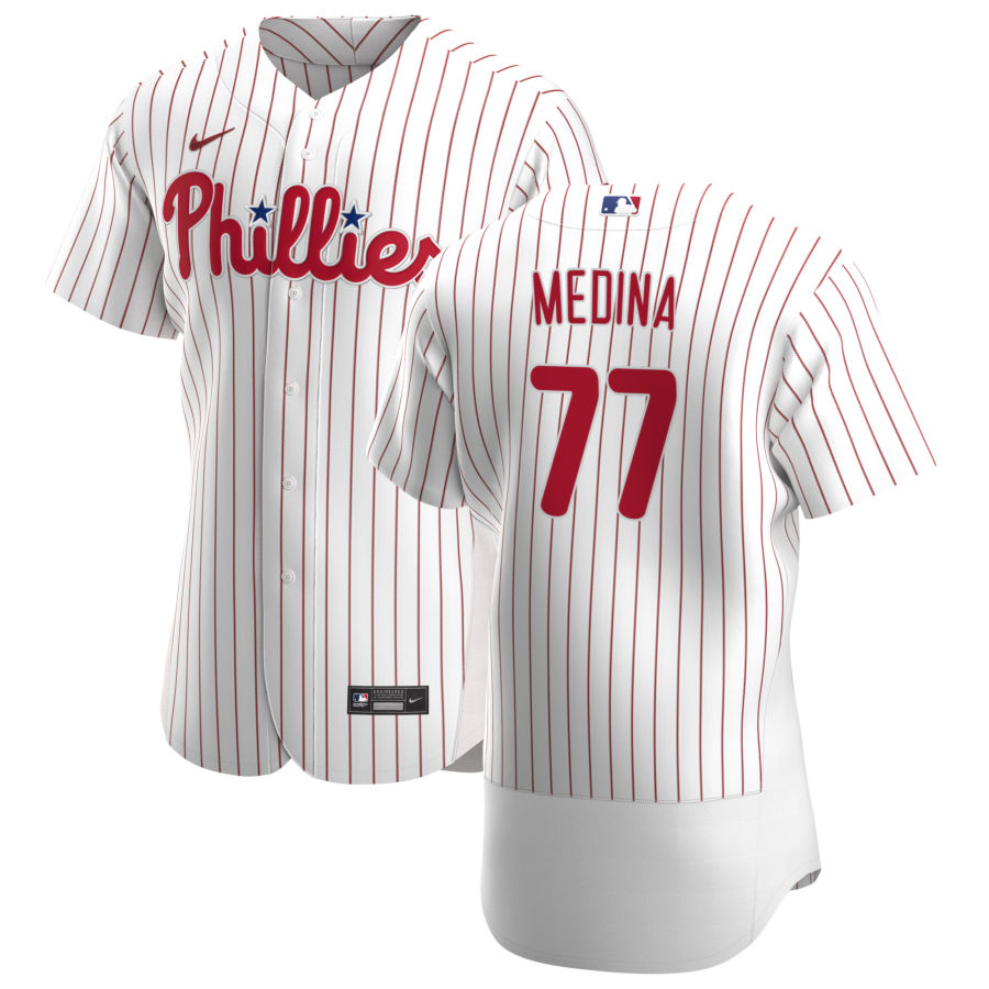 Philadelphia Phillies #77 Adonis Medina Men's Nike White Home 2020 Authentic Player MLB Jersey