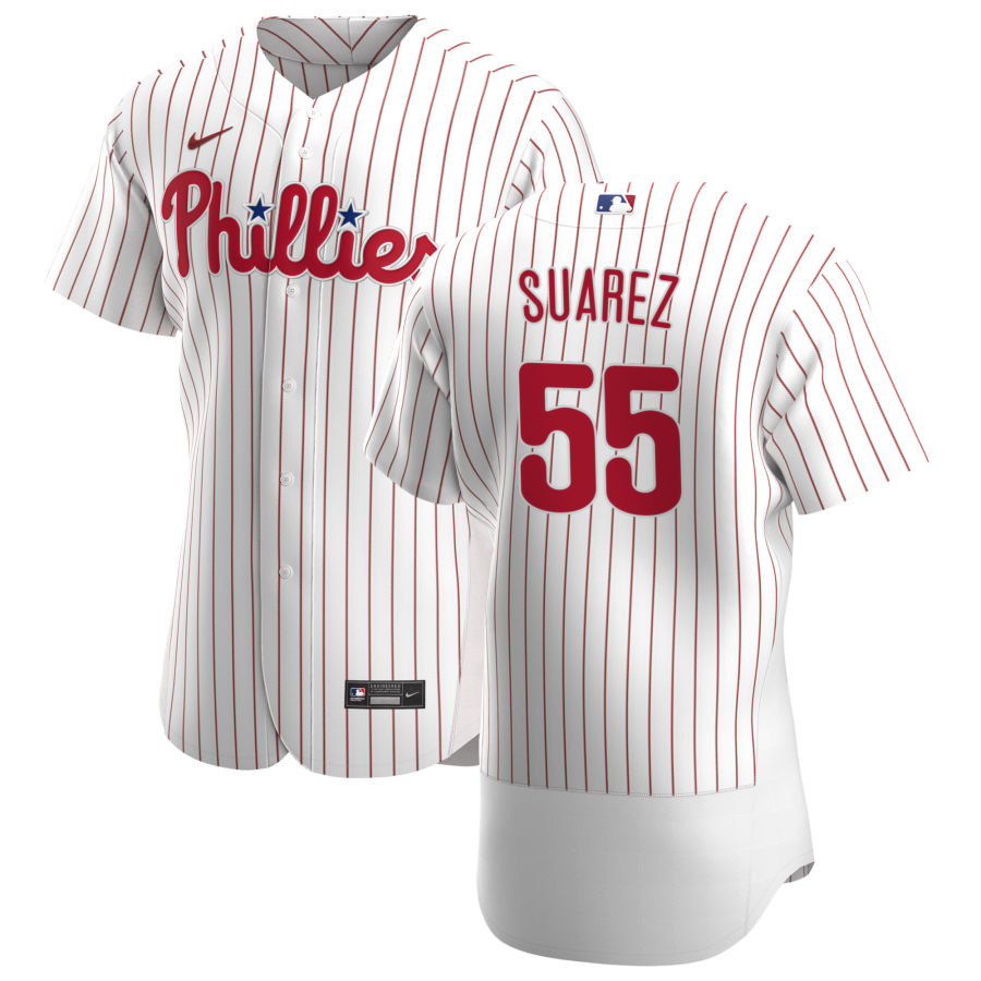 Philadelphia Phillies #55 Ranger Suarez Men's Nike White Home 2020 Authentic Player MLB Jersey