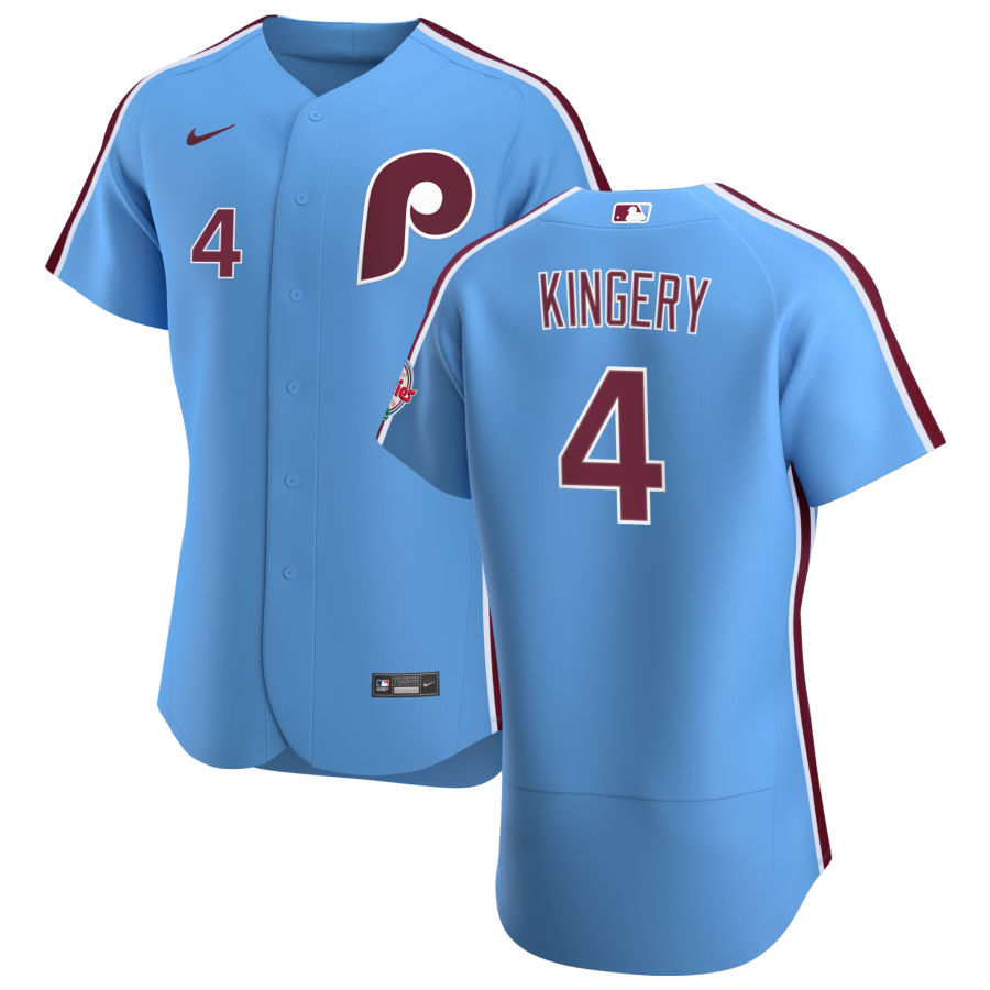 Philadelphia Phillies #4 Scott Kingery Men's Nike Light Blue Alternate 2020 Authentic Player MLB Jersey