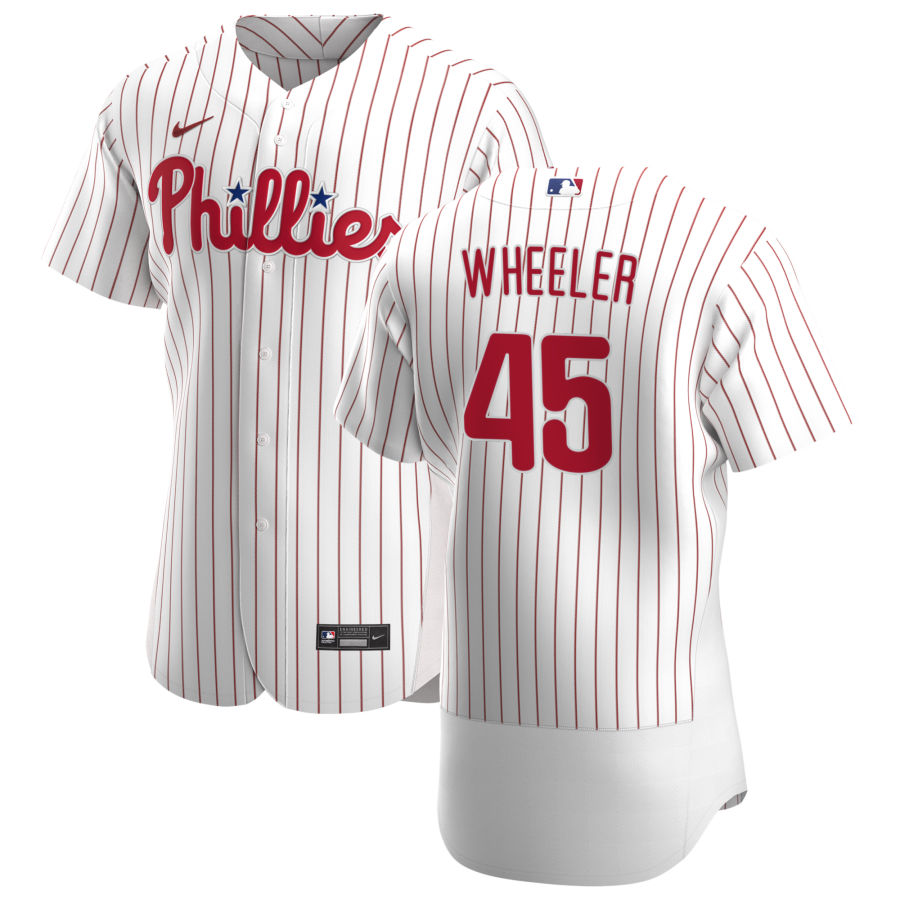 Philadelphia Phillies #45 Zack Wheeler Men's Nike White Home 2020 Authentic Player MLB Jersey