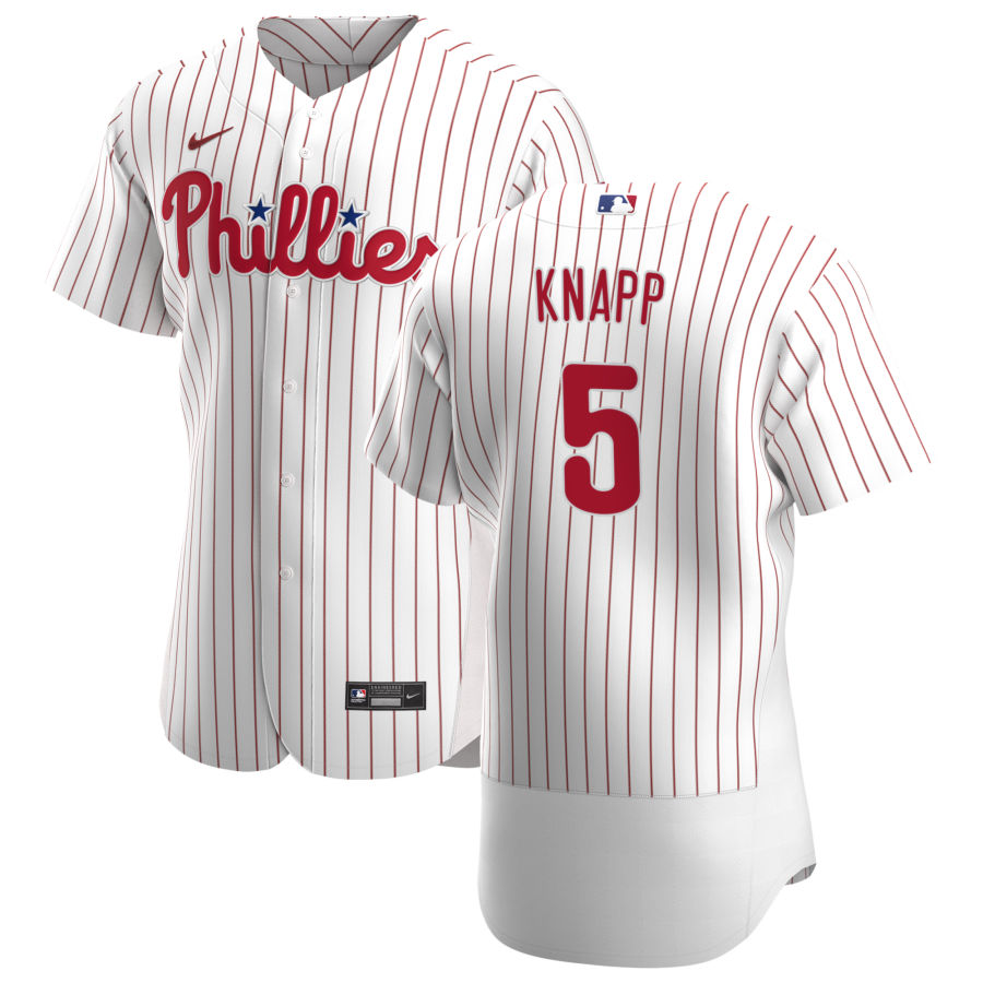 Philadelphia Phillies #5 Andrew Knapp Men's Nike White Home 2020 Authentic Player MLB Jersey