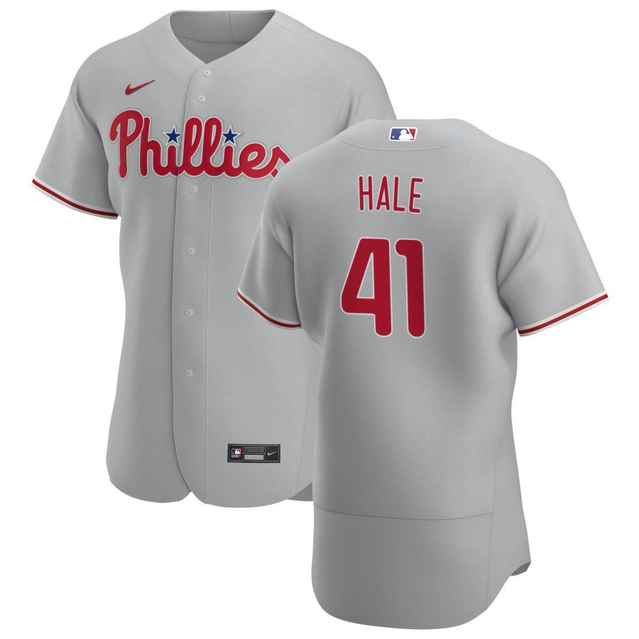 Philadelphia Phillies #41 David Hale Men's Nike Gray Road 2020 Authentic Player MLB Jersey