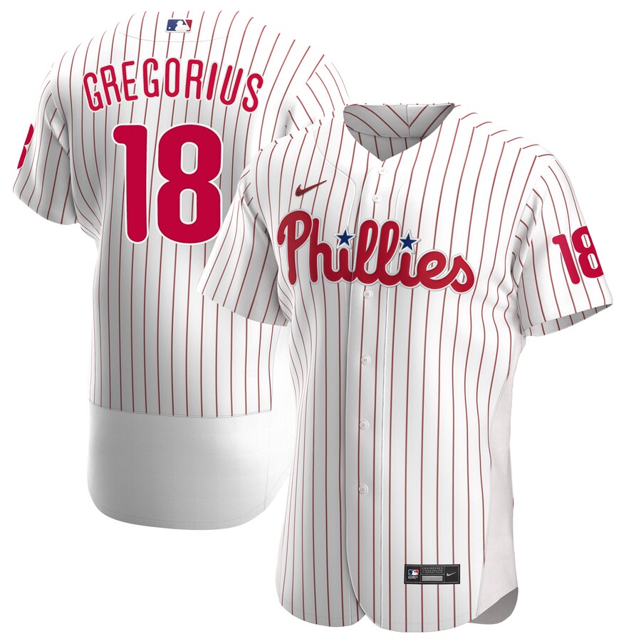 Philadelphia Phillies #18 Didi Gregorius Men's Nike White Alternate 2020 Authentic Player MLB Jersey