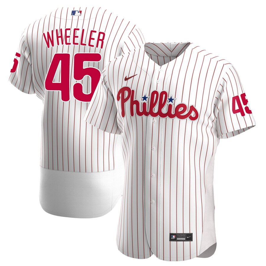 Philadelphia Phillies #45 Zack Wheeler Men's Nike White Alternate 2020 Authentic Player MLB Jersey