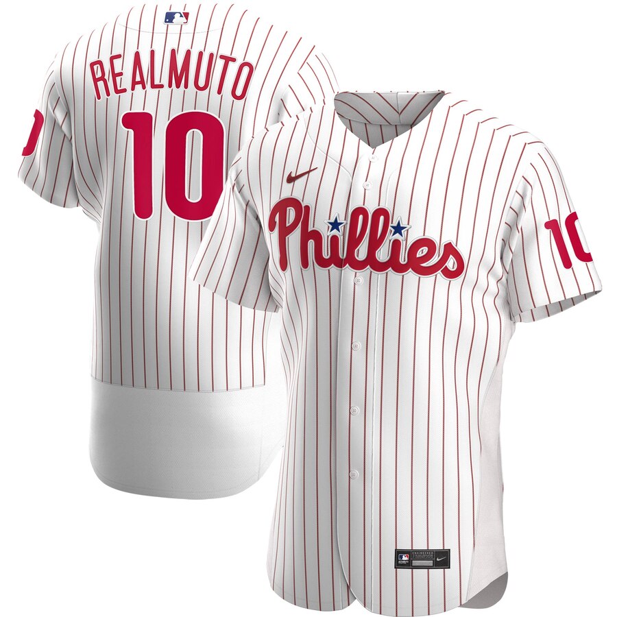 Philadelphia Phillies #10 JT Realmuto Men's Nike White Home 2020 Authentic Player MLB Jersey