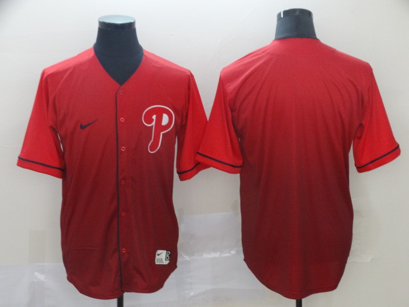 Phillies Blank Red Drift Fashion Jersey