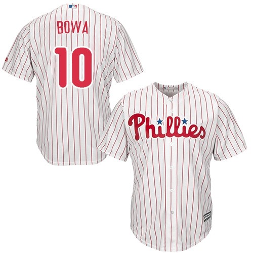 Phillies 10 Larry Bowa White Cool Base Jersey