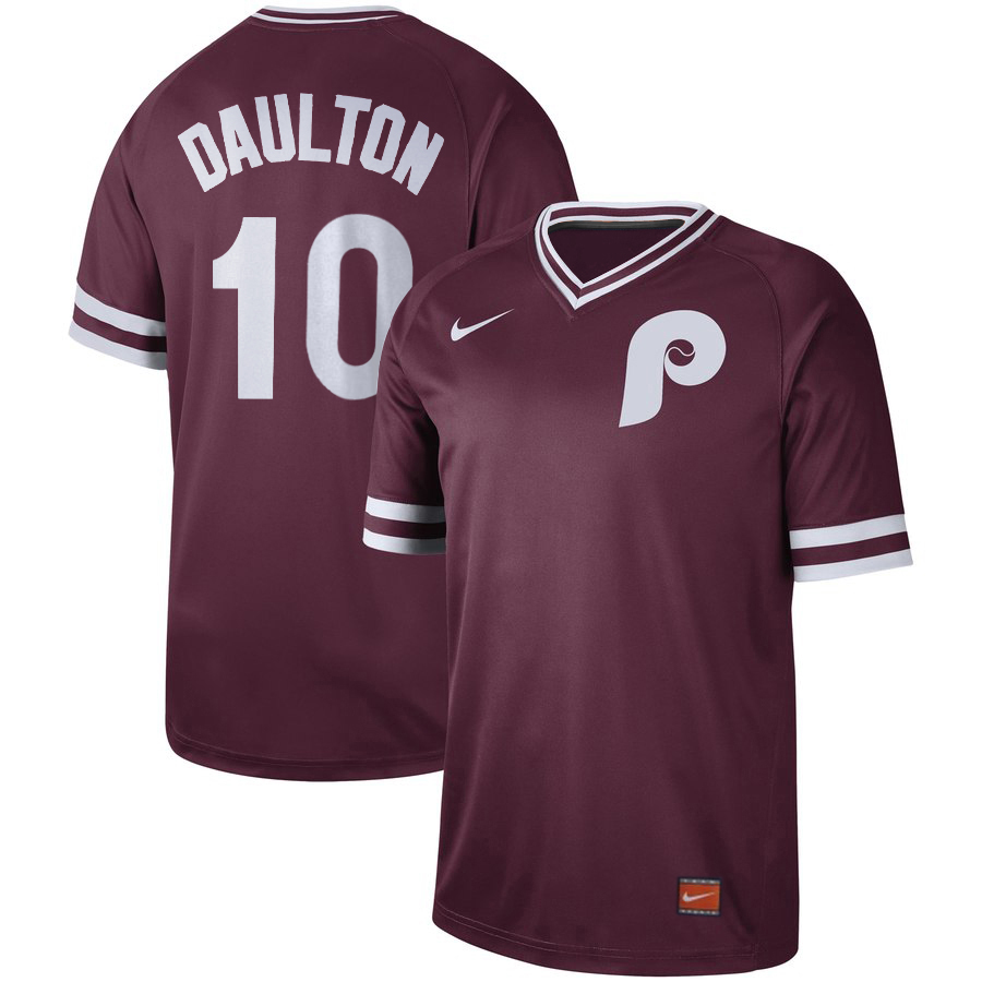 Phillies 10 Darren Daulton Red Throwback Jersey