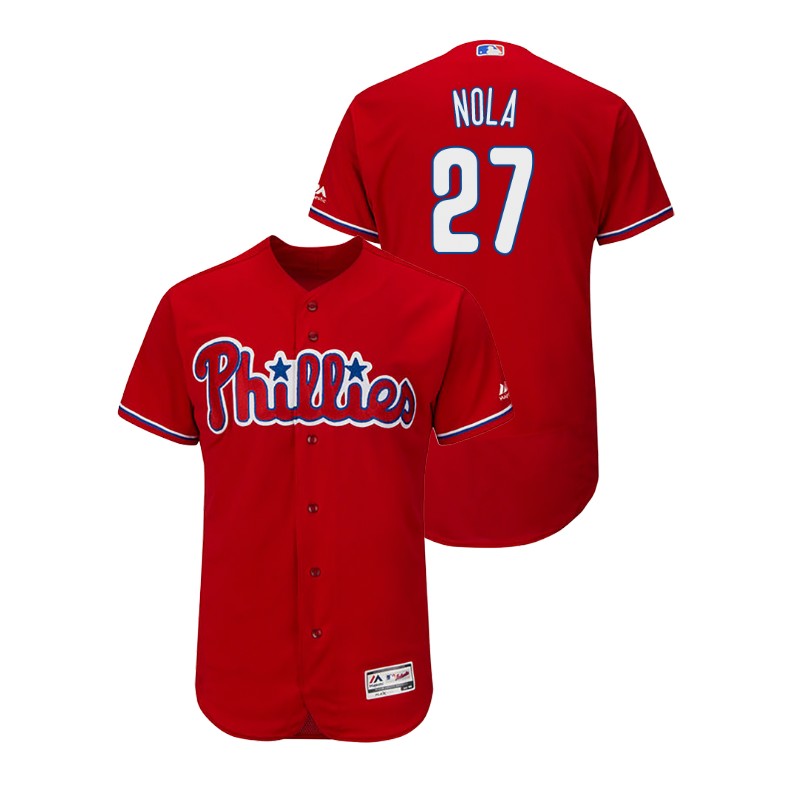 Men's Philadelphia Phillies #27 Aaron Nola Red Flexbase MLB Jersey