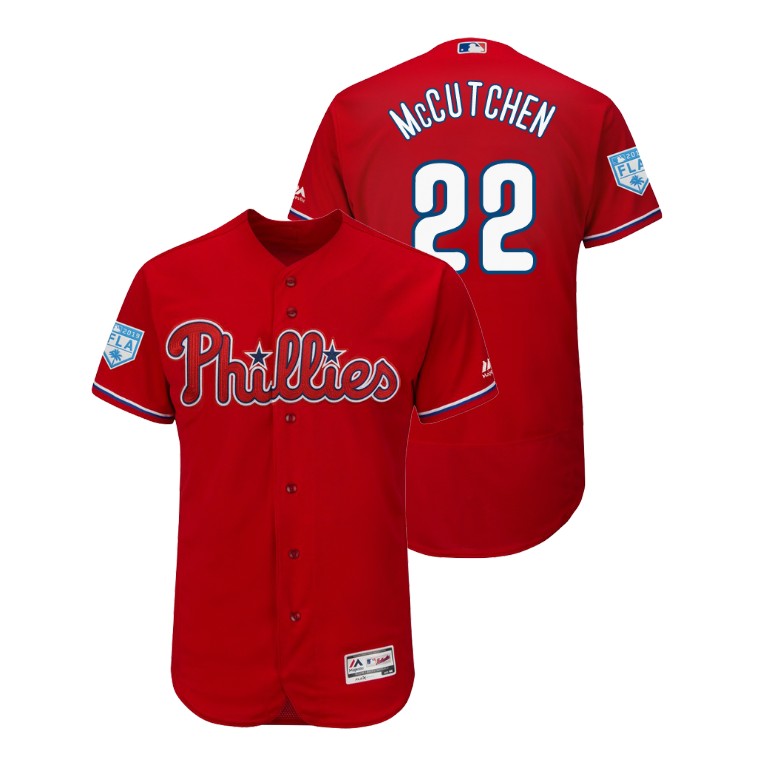 2019 Spring Training Philadelphia Phillies #22 Andrew McCutchen Scarlet Flex Base Jersey