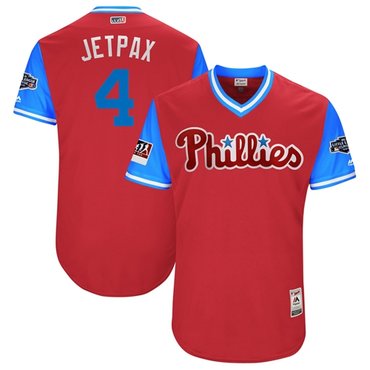 Phillies #4 Scott Kingery Red Jetpax Players Weekend Authentic Stitched MLB Jersey