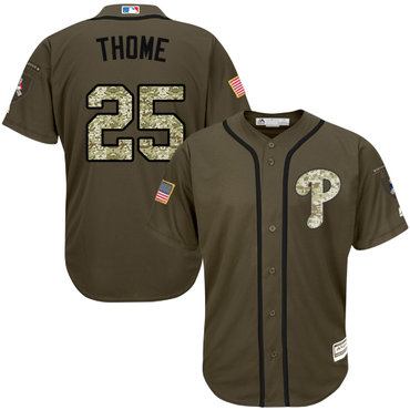 Phillies #25 Jim Thome Green Salute to Service Stitched Baseball Jersey