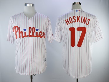 Phillies 17 Rhys Hoskins White Cool Base Jersey