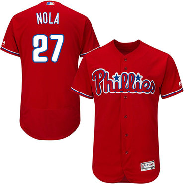 Phillies #27 Aaron Nola Red Flexbase Authentic Collection Stitched MLB Jersey