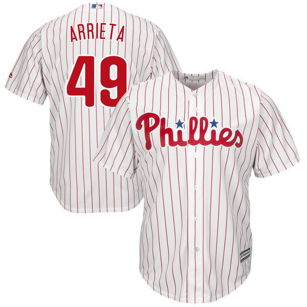 Men's Philadelphia Phillies Jake Arrieta Majestic White Cool Base Jersey