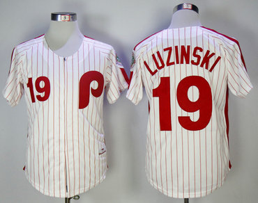 Phillies 19 Greg Luzinski White 1983 Mitchell & Ness Jersey