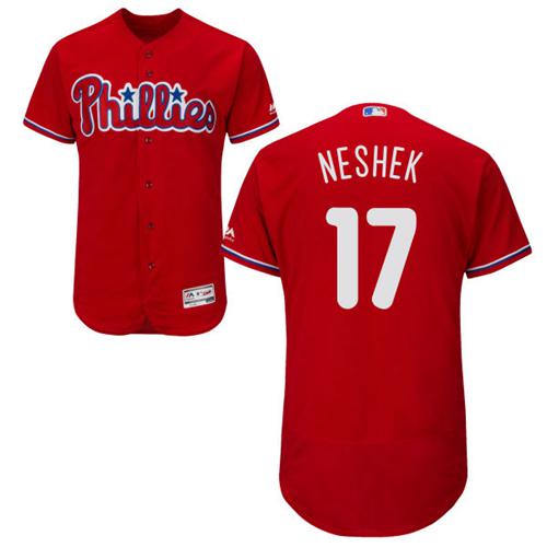 Phillies #17 Pat Neshek Red Flexbase Authentic Collection Stitched MLB Jersey