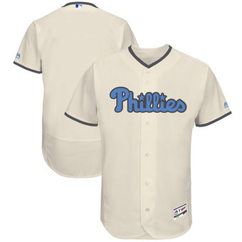 Men's Philadelphia Phillies Majestic Cream Father's Day FlexBase Team Jersey