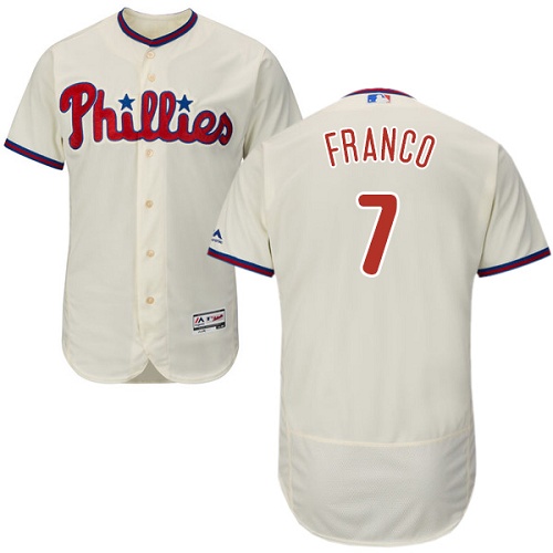 Phillies #7 Maikel Franco Cream Flexbase Authentic Collection Stitched MLB Jersey