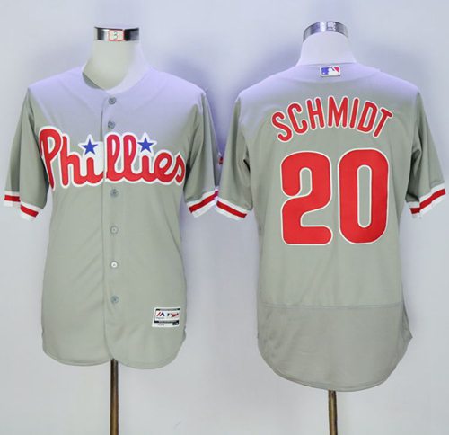 Phillies #20 Mike Schmidt Grey Flexbase Authentic Collection Stitched MLB Jersey