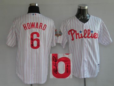 Philadelphia Phillies 6# Howard White (Red strip)MLB Jerseys(Signed)