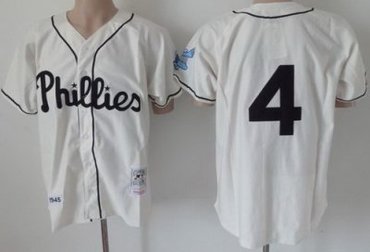 Philadelphia Phillies 4 Jimmie Fox Cream Throwback MLB Jerseys