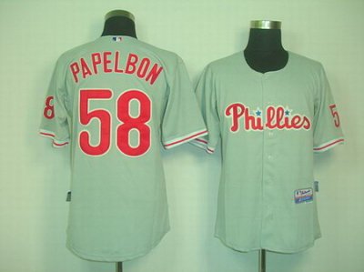 mlb jerseys philadelphia phillies #58 papelbon grey