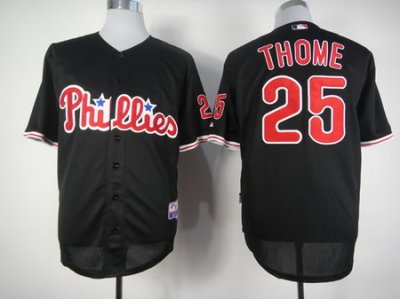 mlb philadephia phillies #25 thome black Jersey