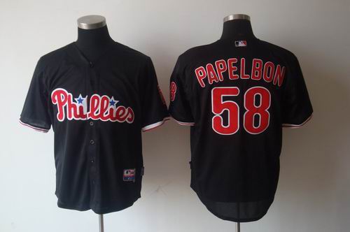 Philadelphia Phillies 58 Jonathan Papelbon black jerseys