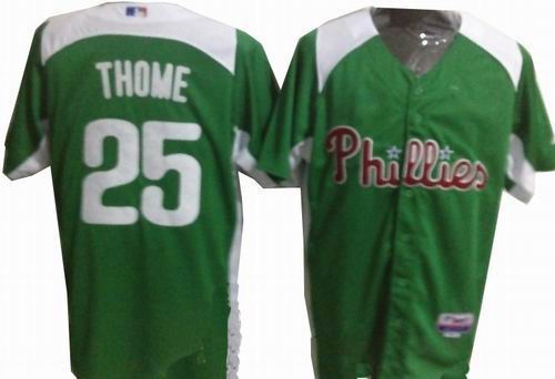 Philadelphia Phillies 25 thome GREEN Personalized 2011 St. Patrick's Day Cool Base Jersey