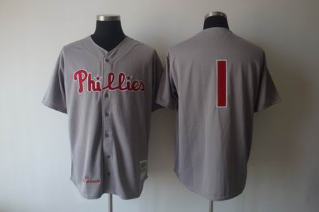 Philadelphia Phillies 1950 1 Richie Ashburn grey Jerseys Mitchell Ness