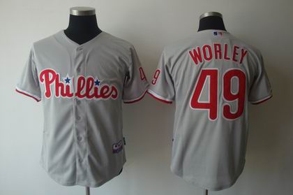 Philadelphia Phillies 49 Vance Worley grey jersey