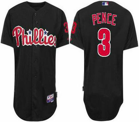 Philadelphia Phillies 3 Hunter Pence Black jersey